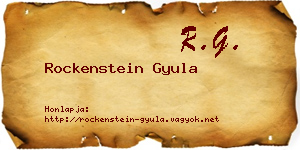 Rockenstein Gyula névjegykártya